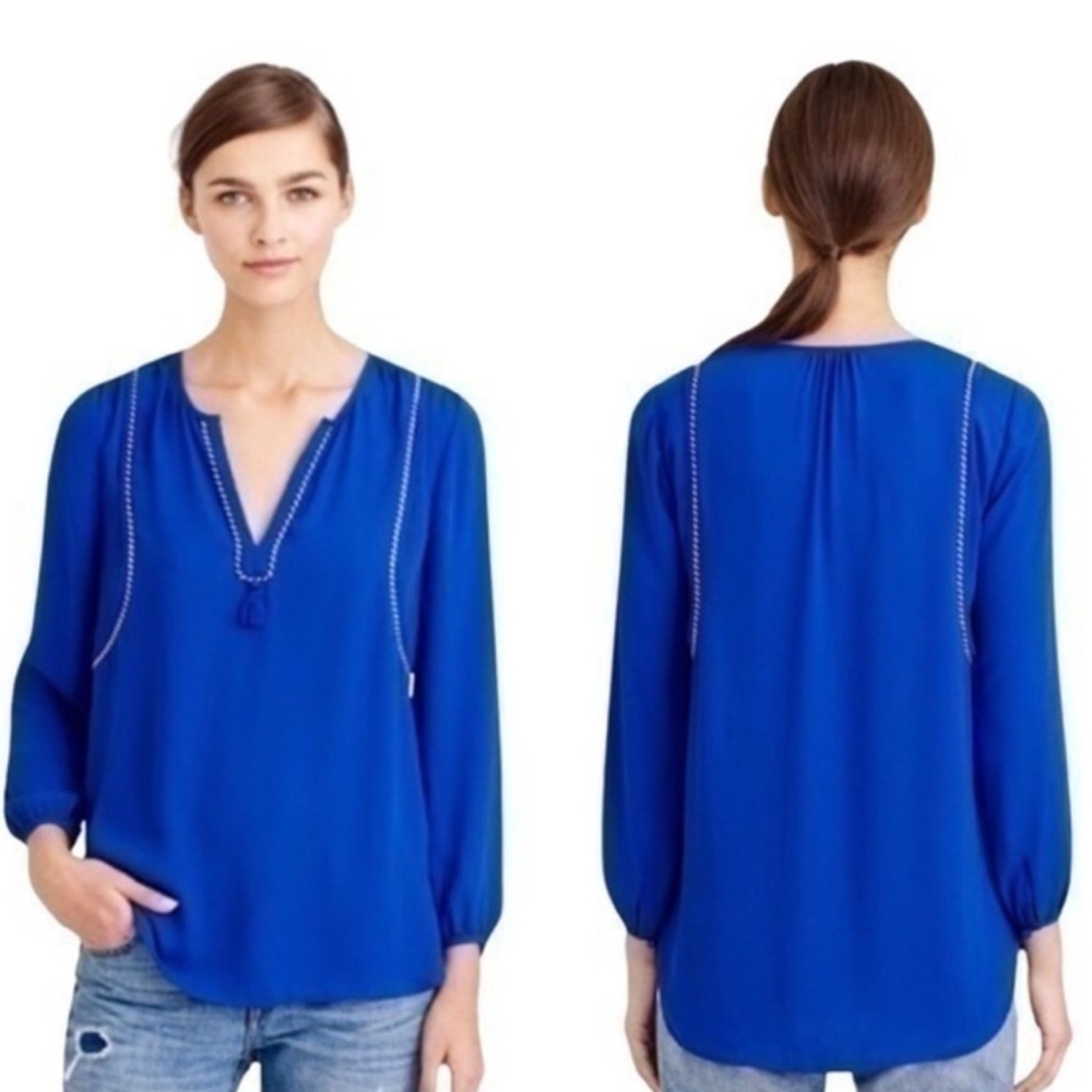 J. Crew Blue Blouse cobalt blue nautical inspired size 6
